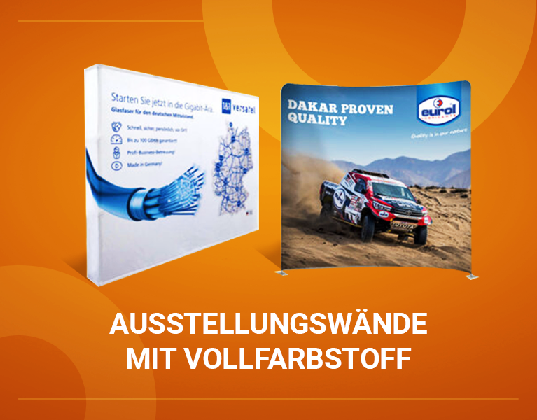 Ausstellungswände mit Vollfarbstoff
