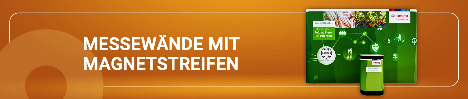 Messewände mit Magnetstreifen